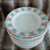 20 antique flat plates from Digoin and Sarreguemines