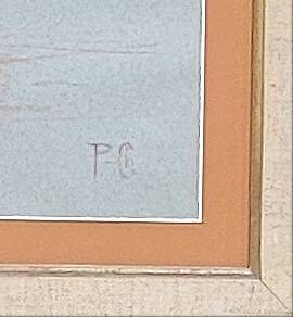 Drawing by Chabas - Two naked women bathing