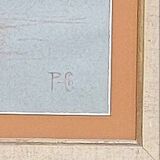 Drawing by Chabas - Two naked women bathing