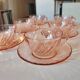 Arcoroc service in pink glass
