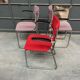 Set of 3 vintage cantilever chairs reupholstered.