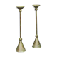 Pair of bronze patina metal candlesticks