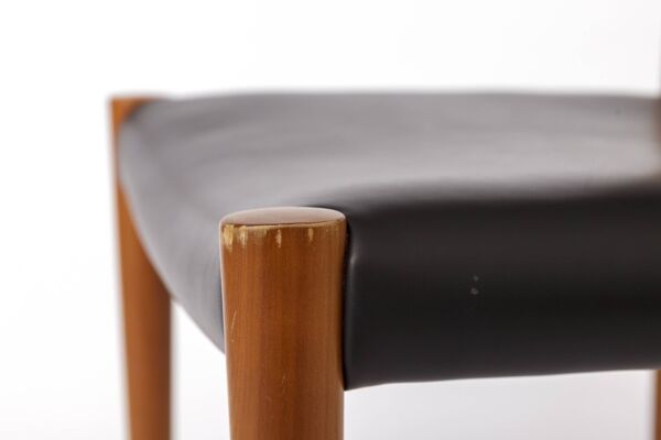 1 de 6 chaise de salle à manger vintage allemande par Lübke, années 1970, bois de hêtre et simili cuir