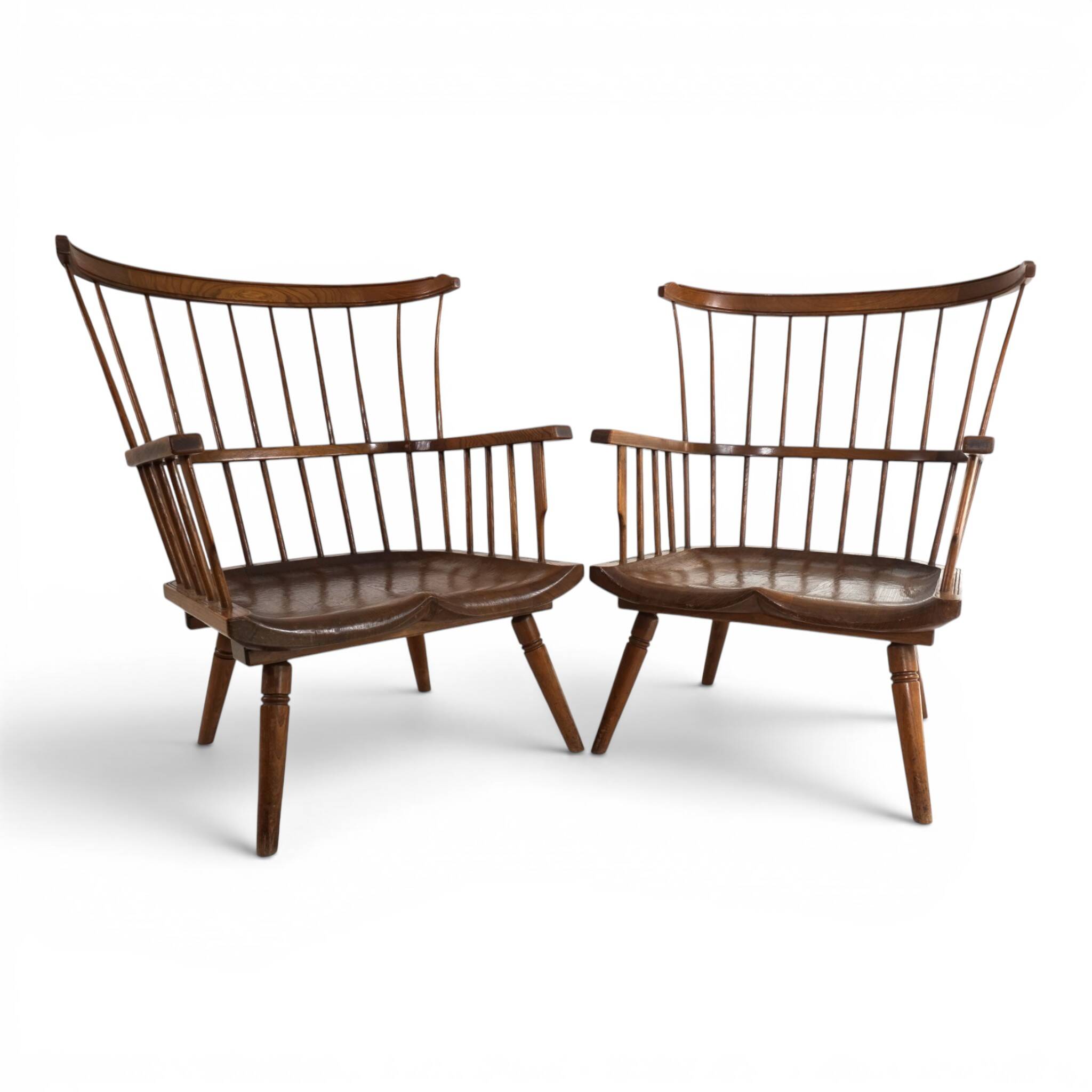 Paire de fauteuils lounge Windsor faits à la main, Angleterre, vers 1960