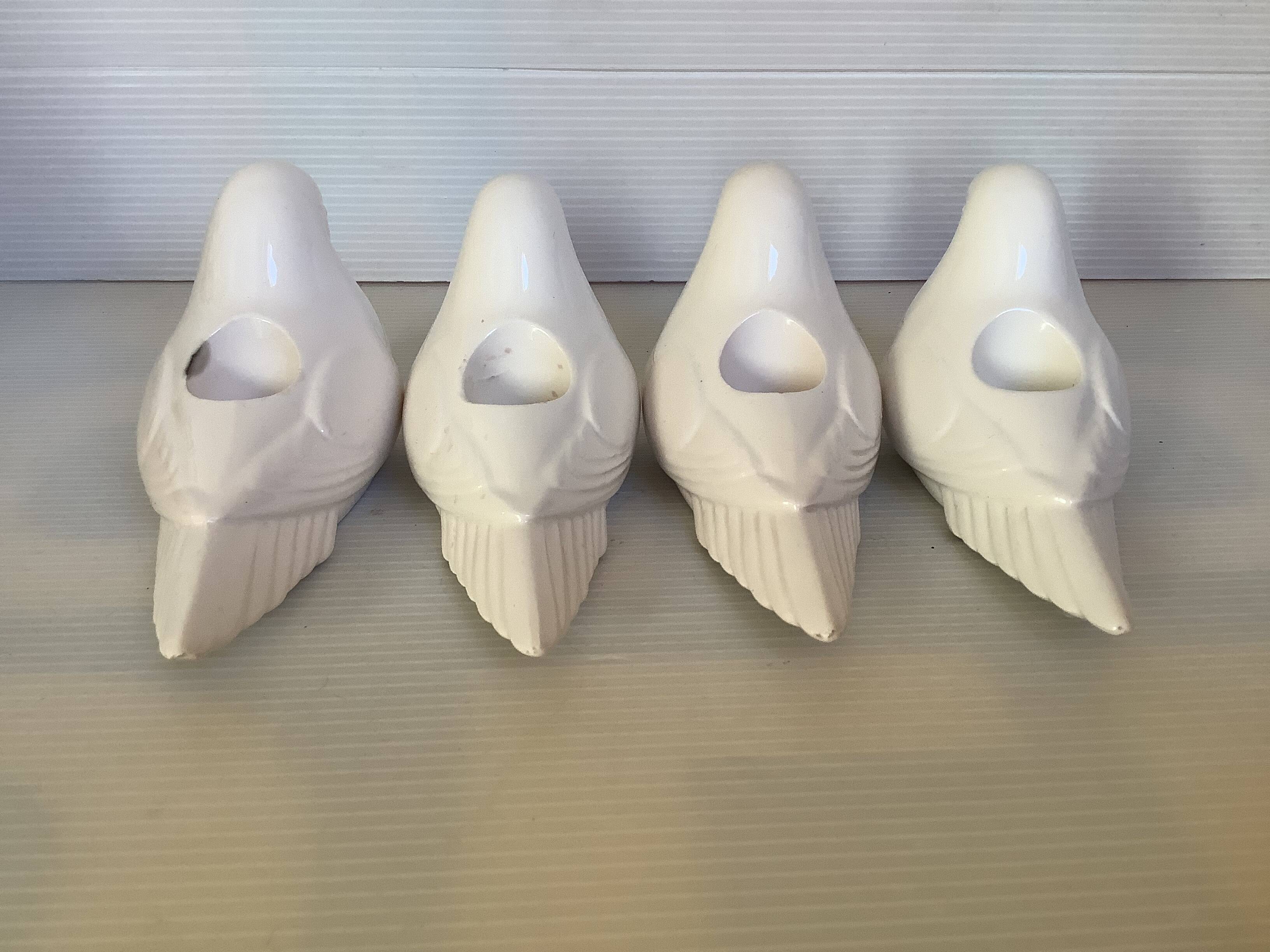 Seven dove bird candle holders