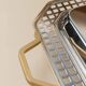 Vintage stainless steel serving tray Inoxpran Orchidea line, silver with gold-plated edge, Italian 1980s design