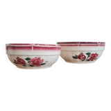 Pair of vintage earthenware salad bowls