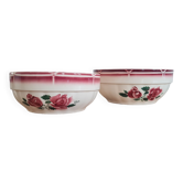 Pair of vintage earthenware salad bowls