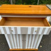 Shabby chic wardrobe sideboard — Striped pattern & solid wood 1990