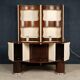 20thC ITALIAN STANDING DRY BAR IN HARDWOOD & CREAM LAMINATE c.1970