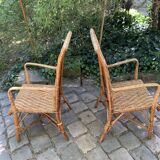 Pair of rattan armchairs