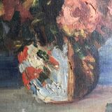 Oil on canvas ancient Bouquet of flowers