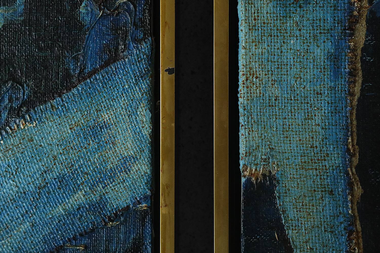 Diptych in oil on canvas, Roald Ditmer, Abstract composition, 1980s, framed, set of 2