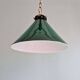 Art Deco conical green opaline pendant light, 1920s-30s