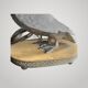 Lampe canard en bronze argenté Maison Charles, début 20e