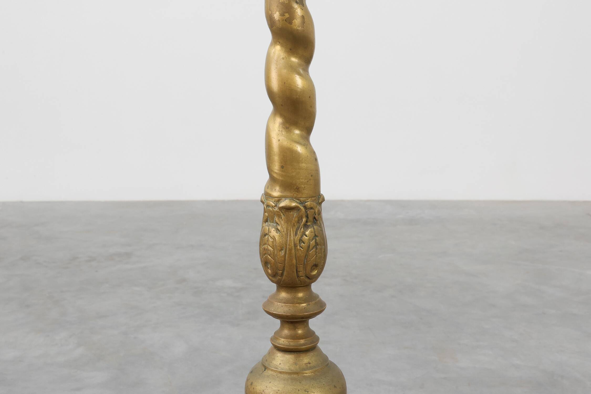 Large copper church candle holder, France 19th century