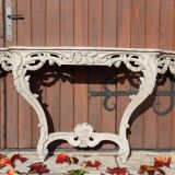 Carved wooden console