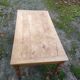 Cherry farm table, turned legs, 2 extensions