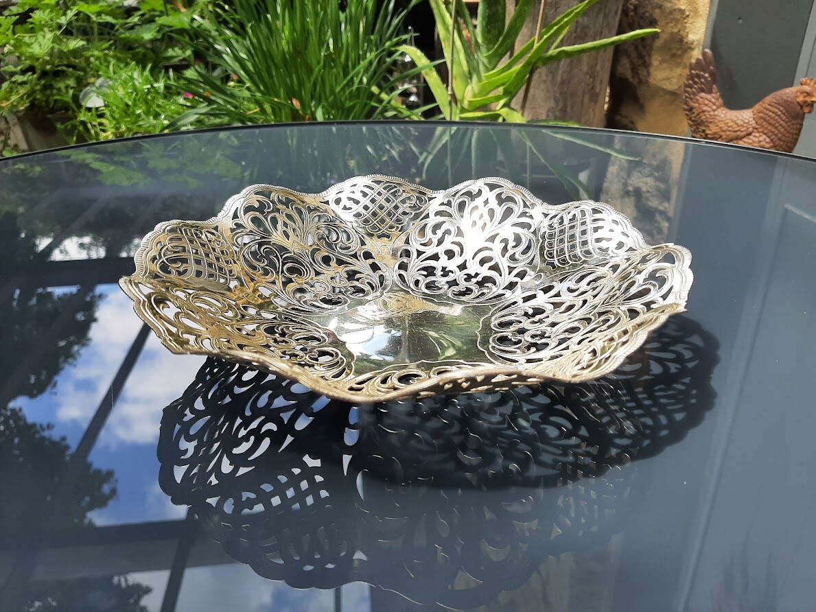 Silver fruit basket