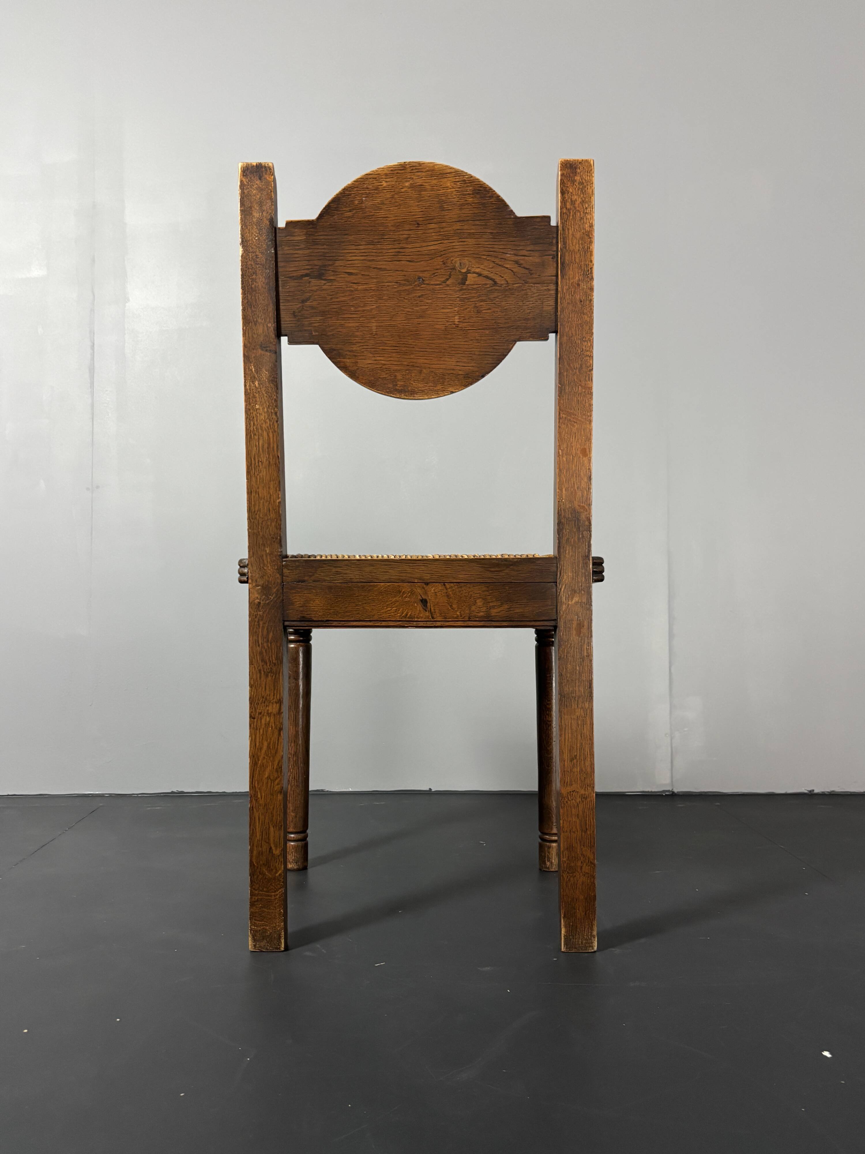 6 Farmhouse wood turned rush dining chairs