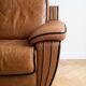 Vintage 1970s brown leather two-seater sofa