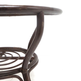 Coffee table bamboo and rattan with 60s glass top