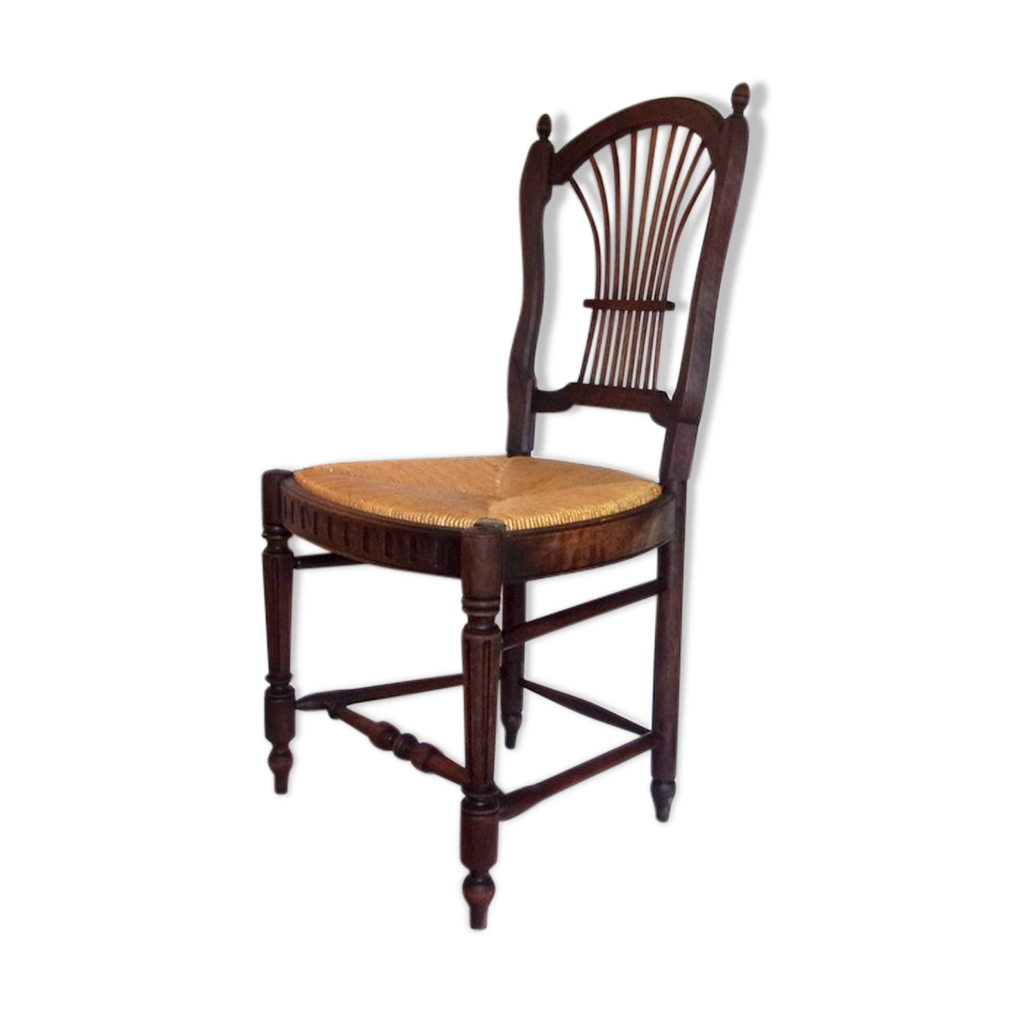 Lyre-shaped Chair bedded in natural wood with folder