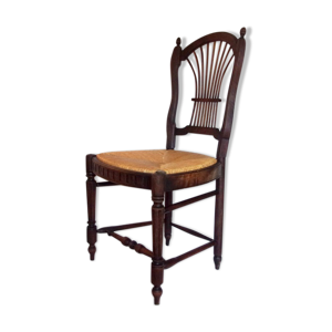 Chaise paillée en bois - naturel