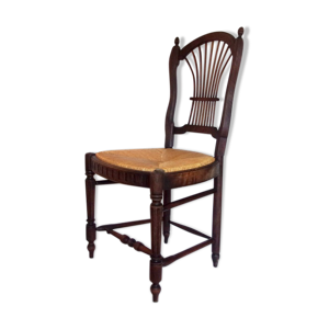 Chaise paillée en bois naturel