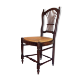 Lyre-shaped Chair bedded in natural wood with folder