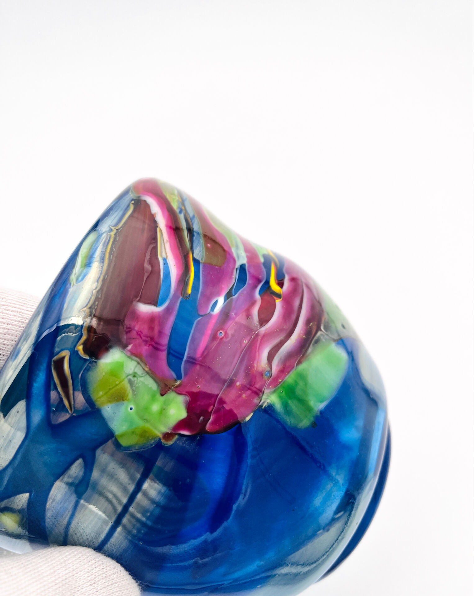 Vase Art Glass Signed Patrick Lepage 2002 - Blown Glass Fuming Oxides