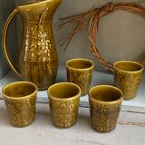 Pitcher and cups Sarreguemines