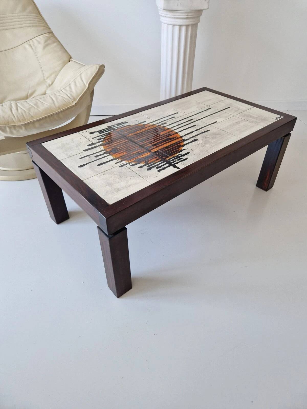 Mid Century Coffee Table Tile Top Juliette d’Asti 1960s Interior Home Desig