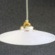 Smooth white opaline pendant lamp comes with a new cable and new brass socket