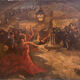 Painting old flamenco dancer Seville early 20th century