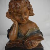Old plaster bust under study art deco antique french bust 30s
