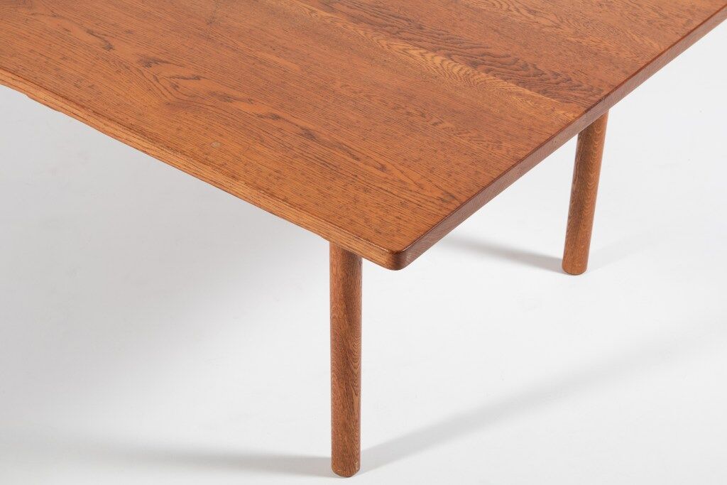Danish solid oak coffee table, 1960s