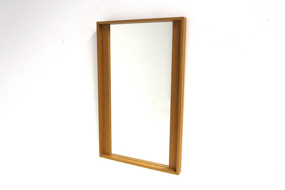Scandinavian mirror "Gun 642" in oak, 86x54cm, Nybrofabriken, Sweden, 1960