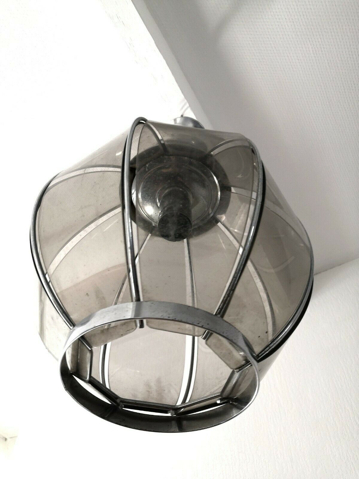 Suspension smoked glass and design 70s