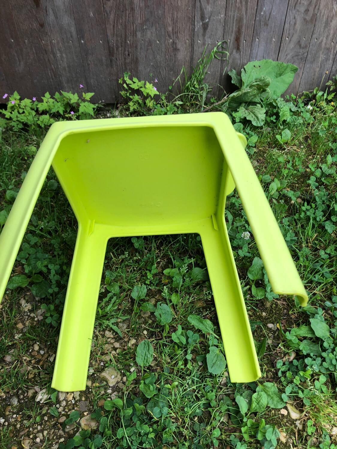 Children's armchair chair rita design by joan gaspar vintage green plastic