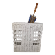 White wicker umbrella stand