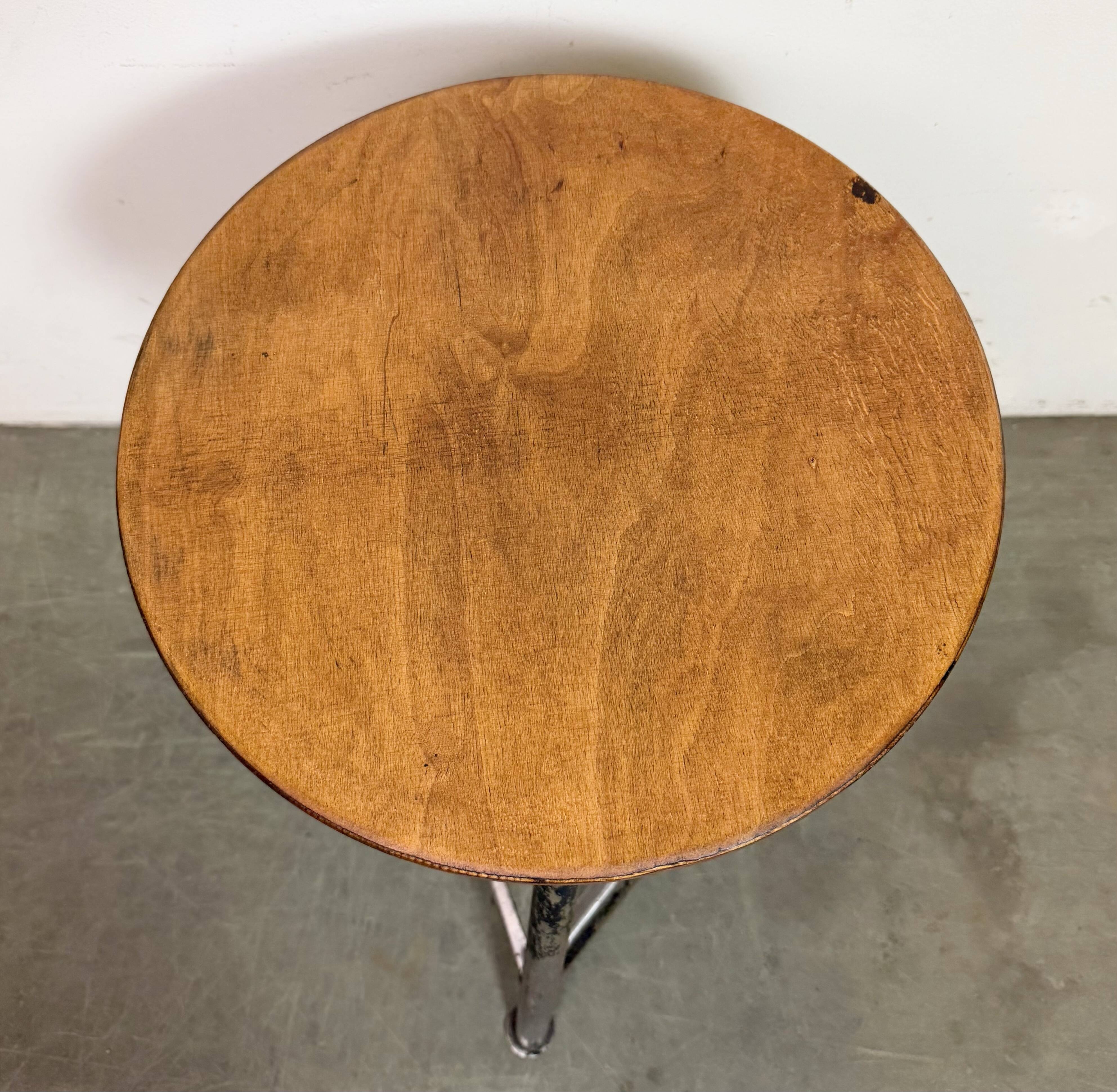 Black Industrial Workshop Stool, 1960s