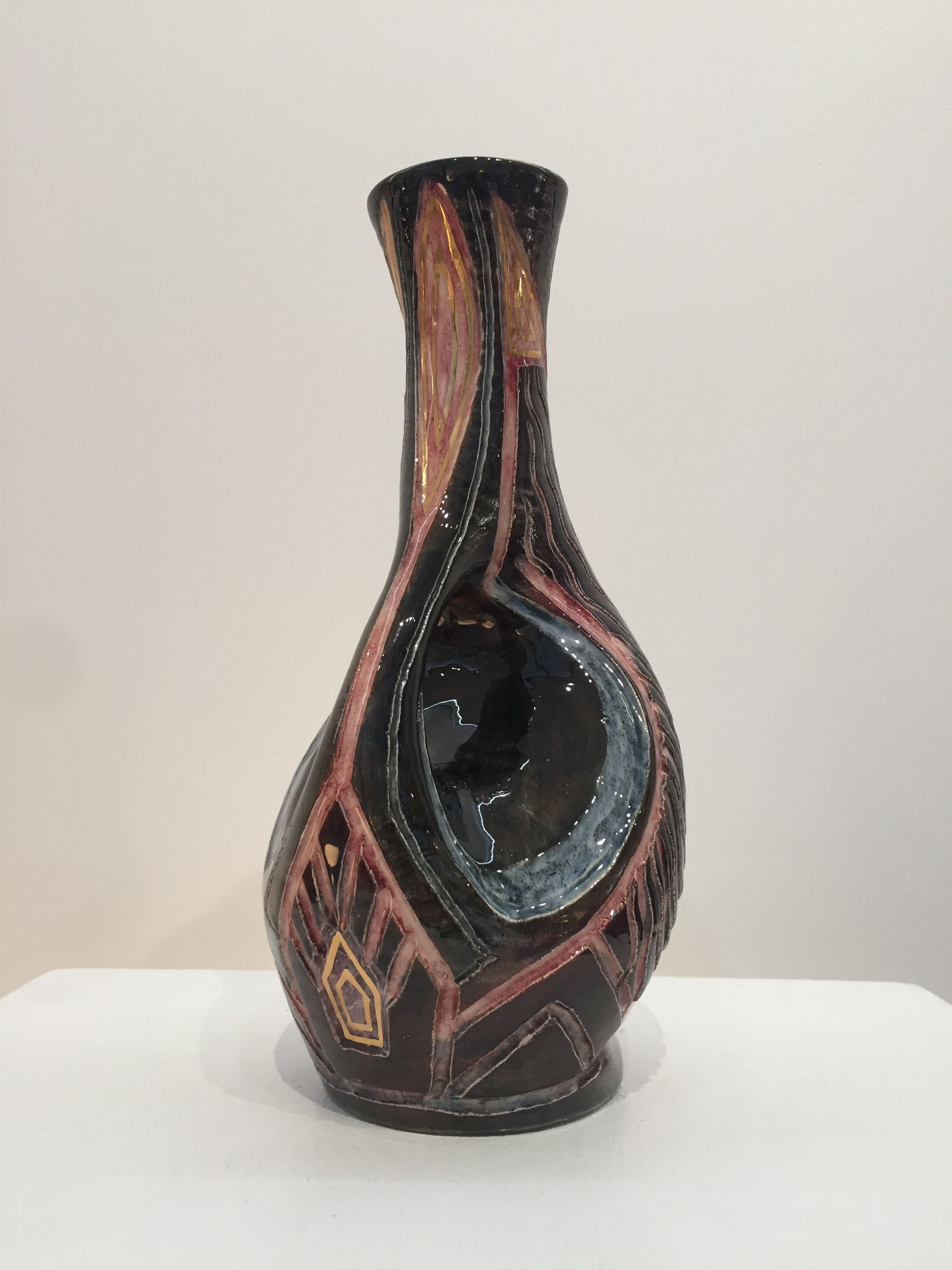 Large pitcher face decoration, signed ACCOLAY.