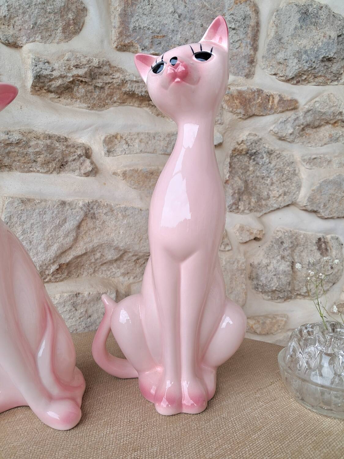 Vintage ceramic cat statue