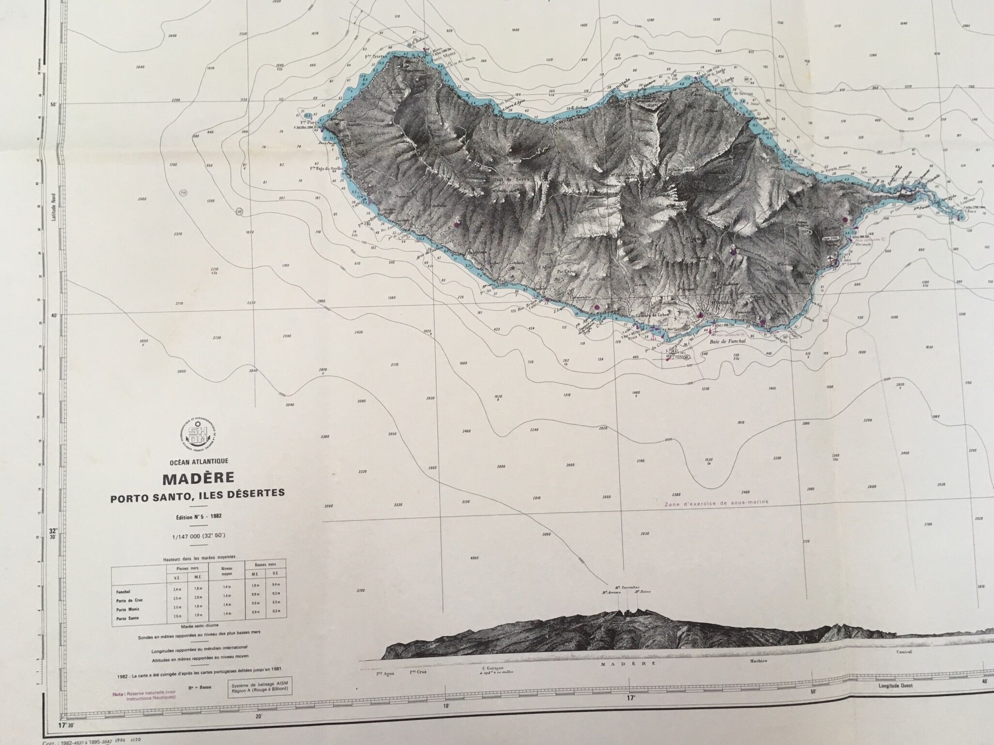 Ancient sea map of Madeira