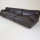 Vico Magistretti for Cassina "Fiandra" 3-Seater dark brown leather sofa, Italy 1970