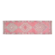 1970s Vintage Turkish Oushak Handmade Wool Cotton Pink Runner Rug 93x327