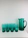 Service of hand-blown glass orangeade, 1960s, carafe and glasses.