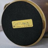 Vintage lamp base Maison le Dauphin in mahogany and brass.