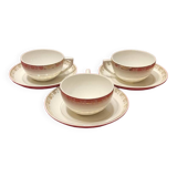 Digoin Sarreguemines cups and saucers